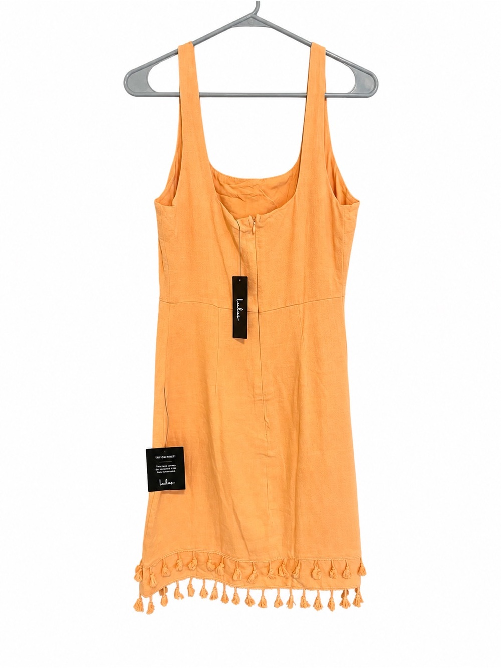Lulu's Orange Tassel Hem Sundress